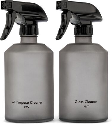 Розпилювач скляний 500 мл чорний, набір 2 предмети, KIVY