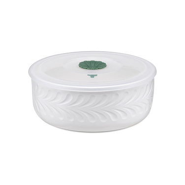 Миска з силіконовою кришкою La Porcellana Bianca INTAVOLA Leaves, порцеляна, діам. 15 см