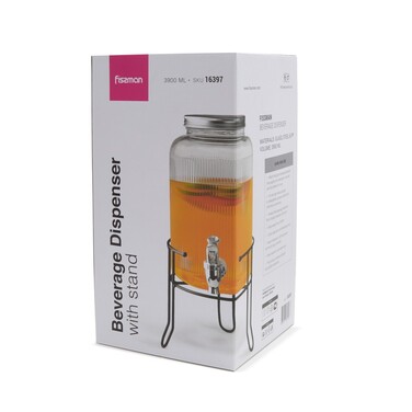 Діспенсер для напоїв 3,9 л скло Fissman