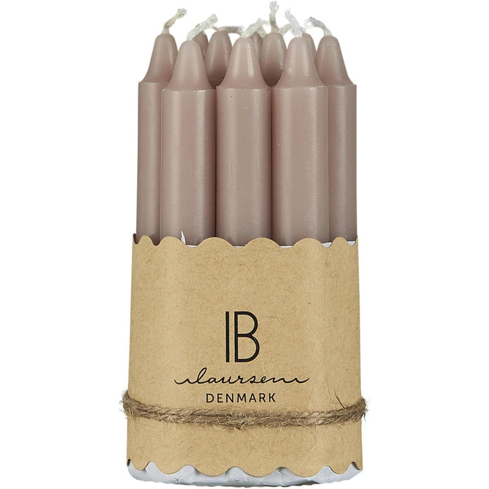 Набір з 10 тонких конічних свічок 1,3 х 10 см, блідо-рожевий IB Laursen