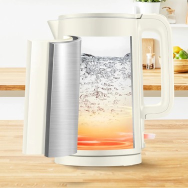 Tefal Електрочайник Thermo Protect, 1.5л, пластик, нержавіюча сталь, світло-бежевий