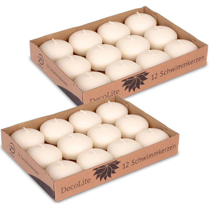 Плаваючі свічки 30 x 45 мм. 24 шт. DecoLite