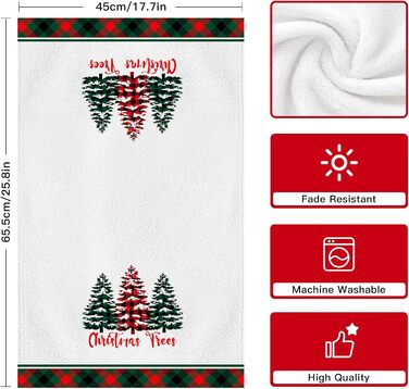 Набір з 4 різдвяних кухонних рушників 45 x 65 см, набір P Ohok