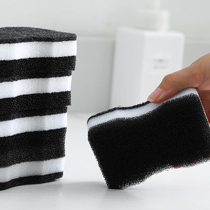 Набір губок для миття посуду 10 шт. 7 х 11 см чорно-білі DOITOOL