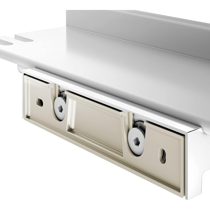 Душова полиця Keuco з алюмінієвим скляним ракелем, знімний кошик, зі зливними отворами, 35x6,6x11,6 см, настінна, Reva Black Selection (білий)