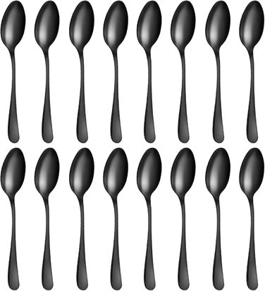 Набір десертних ложок 13,7 см, 16 предметів, чорний BEWOS