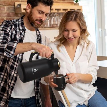 Термос-кавник 2 л, чорний/золотистий Ideus