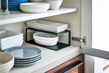 Прямокутна підставка для посуду Yamazaki 5641 TOWER, сталева, мінімалістичний дизайн (чорний (чорний 19-3911TCX))