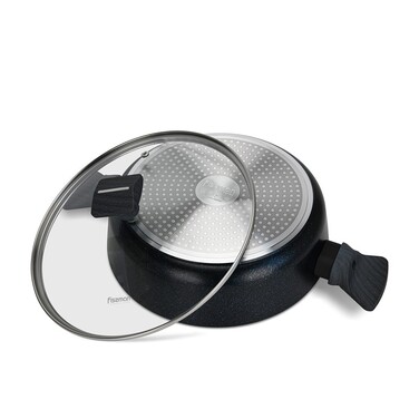 Сотейник Fissman зі скляною кришкою FERRO 26x7,5 см 3,49 л алюміній з антипригарним покриттям (14526)