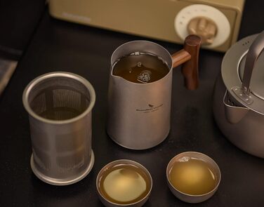 Чайный титановый сервиз 4 чашки iBasingo