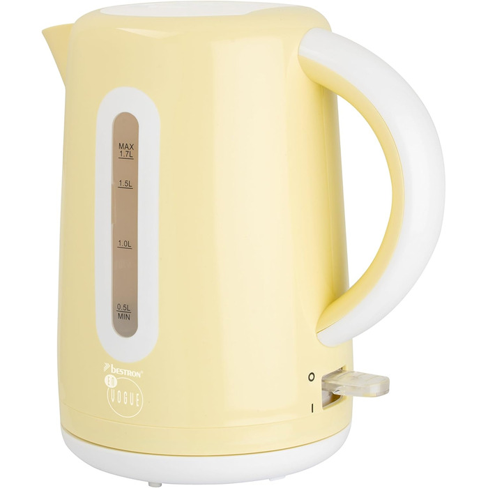 Чайник Bestron Design с автоматической остановкой для приготовления пищи, Royal Mint, 1,7 л, 2200 Вт, (ваниль)