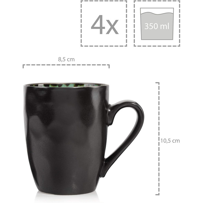 Набір посуду на 4 персони, 47 предметів, зелений Palm Beach Sänger