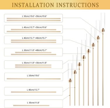 Високі підлогові свічники, 8-ручний 114 см LoveCat