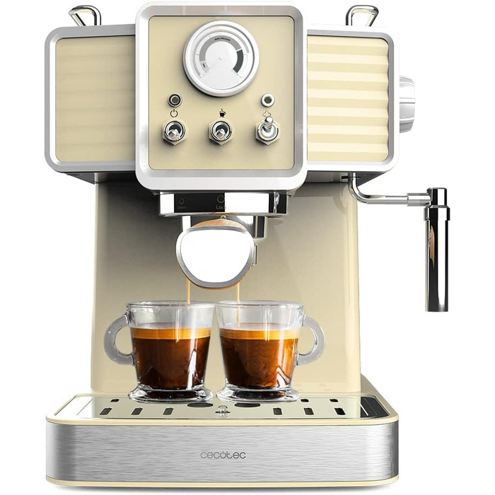 Кавомашина 1350 Вт, 20 бар Power Espresso 20 Tradizionale Light Yellow Cecotec