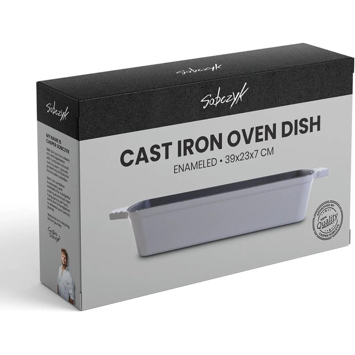 Форма для запікання 39 x 23 x 7 см ідеально підходить для духовки, чавун CASPER SOBCZYK