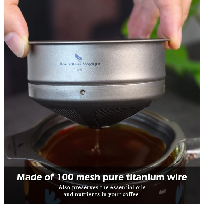 Титановий кавовий сітчастий фільтр, титан 1 шт. Boundless Voyage