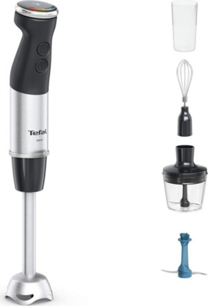 Tefal Блендер погружной Quickchef+ 1000Вт, 3в1, чаша-800мл, чоппер-500мл, турборежим, серебристо-черный