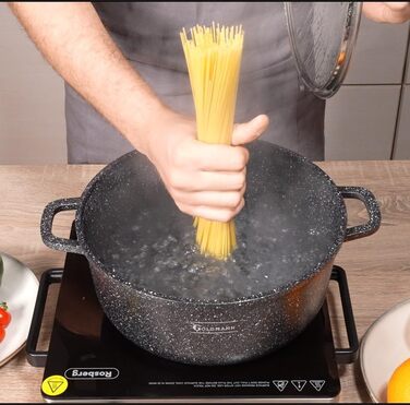 Каструля 6,5 л з антипригарним покриттям та скляною кришкою 28 см Goldmann