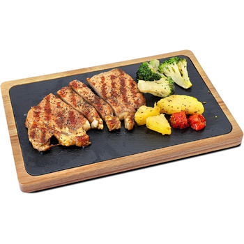 Дошка сервірувальні зі сланцевою тарілкою 28 х 20 х 1,5 см WLWNWFT