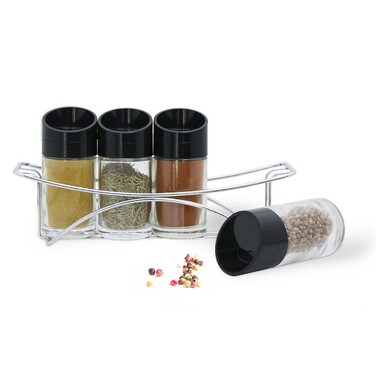 Набор для приправ 4x100 мл на подставке стекло Fissman