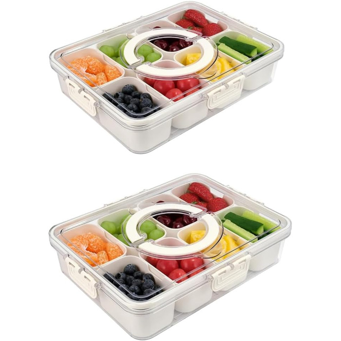 Сервірувальна тарілка для снеків з 8 відділеннями Kepuarm