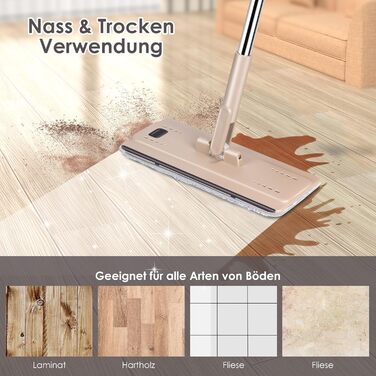 Набір швабр та відром з 6 накладками з мікрофібри коричневий Myiosus