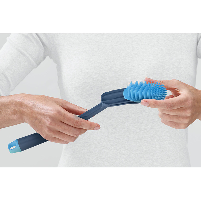 Щітка з ручкою і скрубер, 2 предмета, синя CleanTech Joseph Joseph