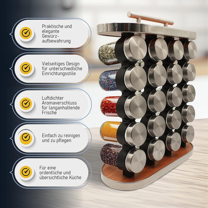 Вертикальний органайзер на 20 баночок для спецій SEFa Home