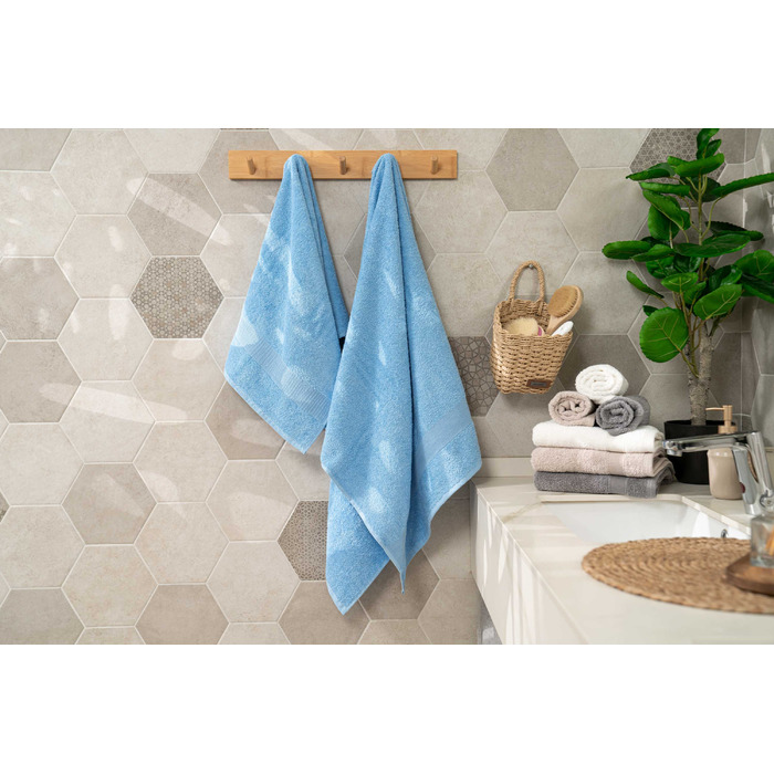 Рушник махровий Ardesto Benefit, 50х90см, 100% бавовна, блакитний