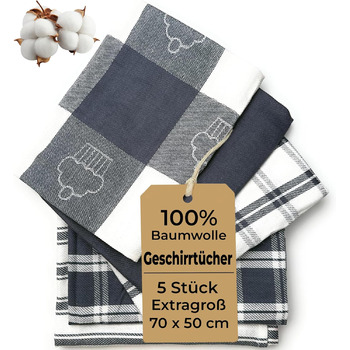 Набір кухонних рушників з 5 предметів 70 x 50 см LivinEase