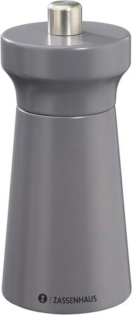 Пісок Zassenhaus WESTERLAND лакована деревина бука Головка млина з деревини бука з плавним регулюванням високопродуктивної керамічної шліфувальної машини Млин для спецій для солі 12 см, Ø 5,4 см (млин для перцю, Гранітегрей)