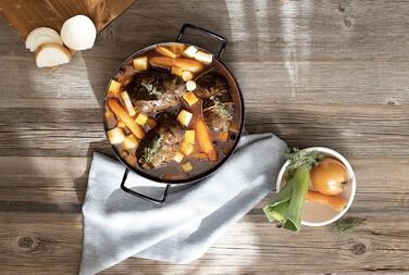 Сковорода для гурманів 30, CLASSIC - ЧОРНА ЕМАЛЬ, діаметр 30 см, висота 7,9 см, емаль, чорна, сковорода для подачі, сковорода для гурманів, індукційна, 0603-022