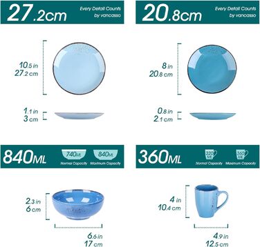 Комбінований набір посуду з кераміки із 16 предметів Navia vancasso