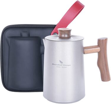 Мл Титановые чайники Чашки Набор с заварочным устройством для рассыпного чая Светлый чайник На открытом воздухе Кемпинг Дорожный чайник Чайный сервиз Пикник Пешие прогулки Сад Офис Домашняя чайная посуда для 4 человек Ti3117D (Ti3116D-380 мл Чайник титано