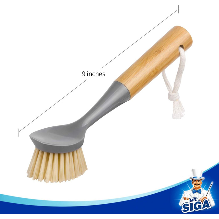 Щітка для посуду зі скребкои з бамбуковою ручкою 2 шт. MR.SIGA