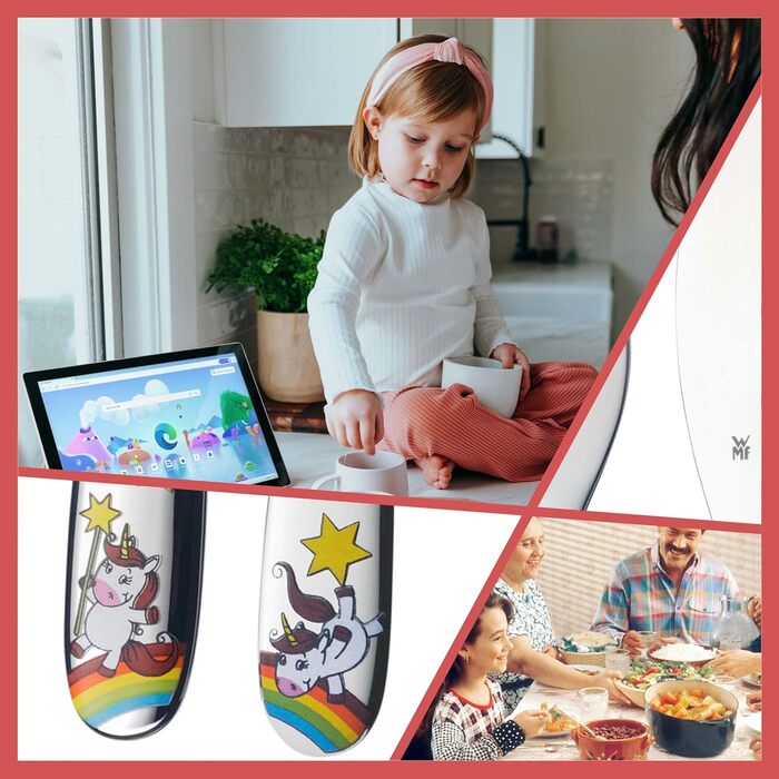 Детские столовые приборы с гравировкой единорог, 4 предмета WMF