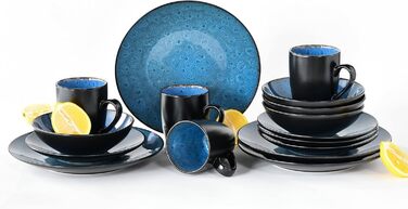 Набор посуды из 16 предметов синий Creatable