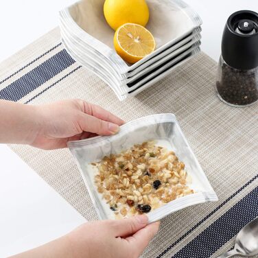 Серія FLORA, набір з 6 порцелянових креманки для каш, миски для рису 450 мл, закусочної миски, десертної миски для салату, супів, рамен, фруктів і т.д. 13,5x13,5x5,4 см (сірий, 6 шт. салатник)