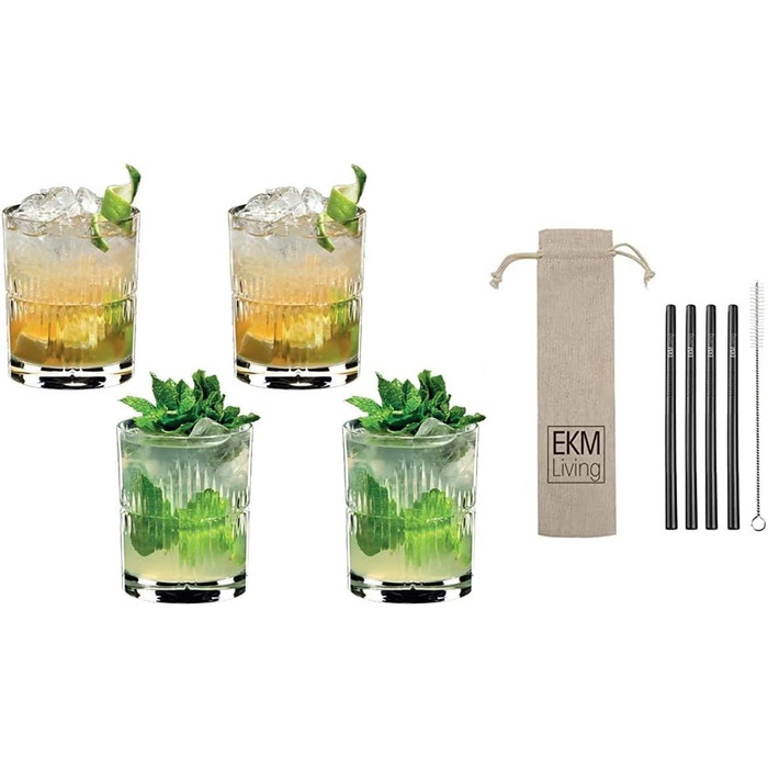 Набор бокалов для смешивания рома, 4 шт., прозрачный (набор из 4 шт. Черный), 5515/52S5