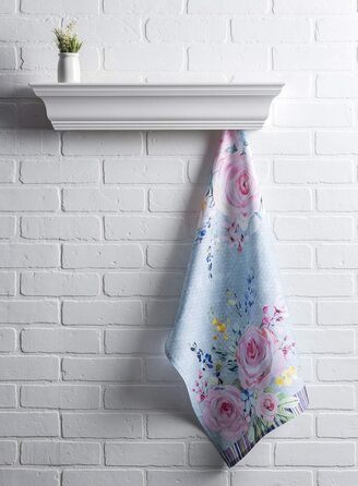 Набір з 3 багатоцільових кухонних рушників Maison d&39 Hermine Rural Christmas, 100 бавовна Барні рушники День подяки/Різдво (50 см x 70 см) (Солодка троянда-лаванда - Пишні лавандові троянди)