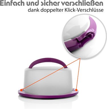 Контейнер для тортов переносной ‎38 x 33 x 15,5 см, фиолетовый BigDean