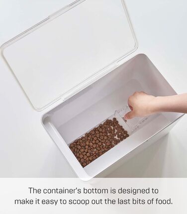 Контейнер для корму для домашніх тварин з мірним стаканчиком, білий, 6 л, сухий корм приблизно 3,5 кг, ABS СМОЛА/СИЛІКОН, 5611