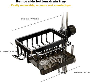 Органайзер для раковини та губки, чорна GCFTIFF