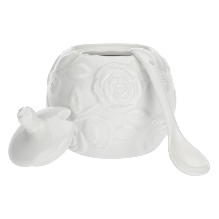 Цукорниця з ложкою La Porcellana Bianca FLORENTINA, порцеляна, 270 мл