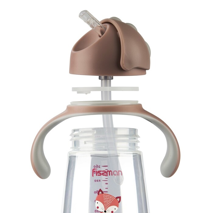 Пляшка для води Fissman 260 мл з трубочкою (6903)