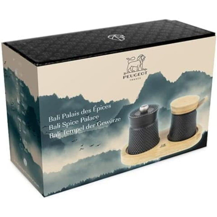 Ручний млин для перцю Peugeot Bali Fonte, класичне регулювання помелу, висота чавун, 35402 (один розмір, одинарний, чорний/натуральний)