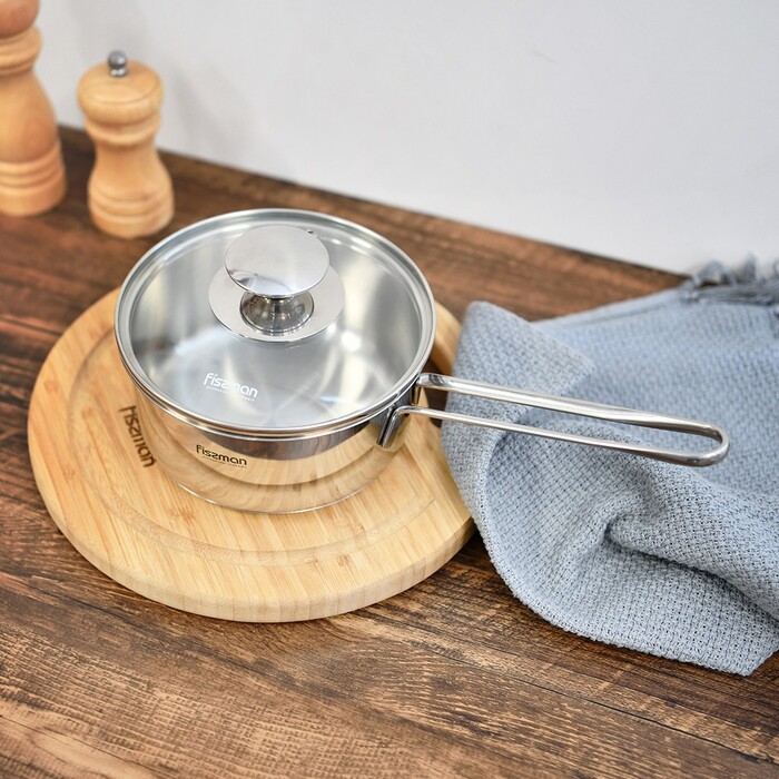 Ківш зі скляною кришкою  600 мл BAMBINO Fissman