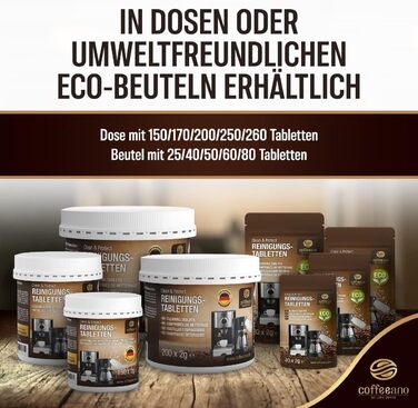 Засіб для чищення кавомашин 250 таблеток Coffeeano