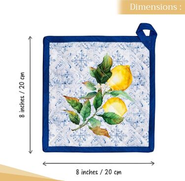 Рукавички для духовки Maison d&39 Hermine, підставки для каструль, 100 бавовна, термостійкі кухонні рукавички, рукавички для духовки (19 см x 33 см) та підставки для каструль (20 см x 20 см) для приготування їжі, Morzine - рукавички для духовки на День по