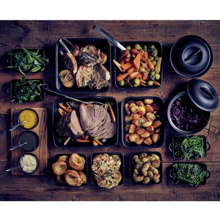 Форма квадратна 25,4 х6, 5см, 2400 мл, ефект чавуну, GenWare